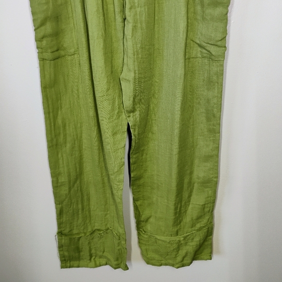 Wayan Natural Wear Cotton Cargo Pants Green Rope Waist Tie Travel Size Small - Picture 5 of 13